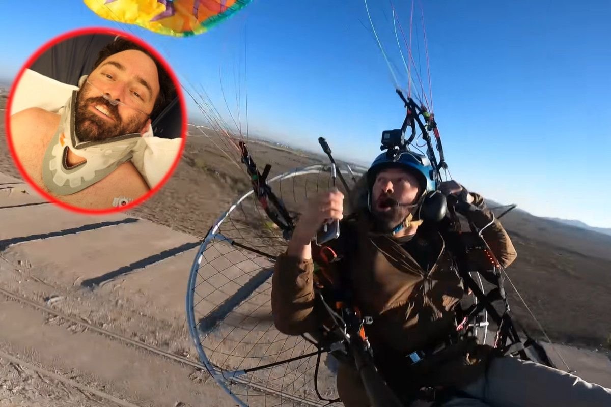 YouTuber Sustains Critical Injuries After 85-Foot Fall from Paraglider: Fractured Neck, Back, Pelvis, and Arm Require Surgery